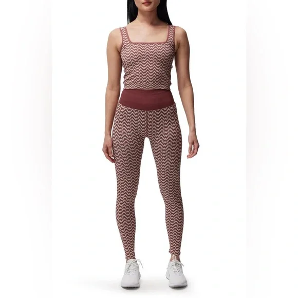 SPIRITUAL GANGSTER ATHENA JACQUARD SEAMLESS CROP TANK & LEGGINGS 2pc Set - Picture 7 of 15